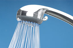 Chrome Shower Head with running water